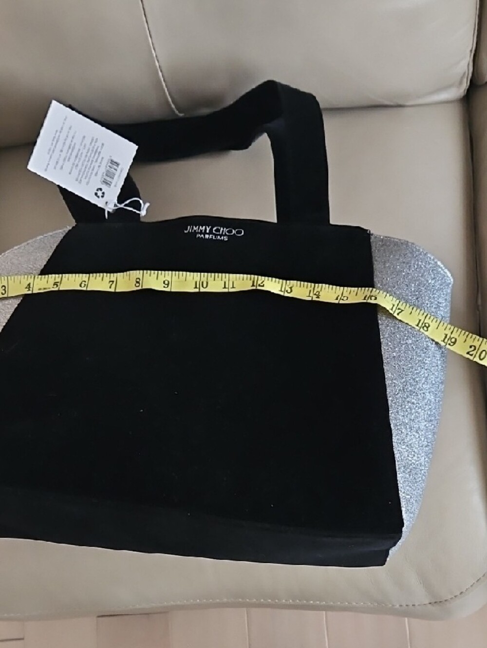 Nwt Jimmy Choo Black Tote with Silver Side Panels - Picture 8 of 10